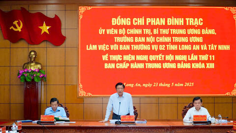 Trưởng Ban Nội chính Trung ương làm việc với hai tỉnh Long An và Tây Ninh