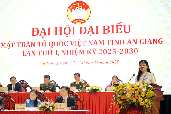 Bí thư Tỉnh uỷ An Giang Nguyễn Tiến Hải dự Đại hội đại biểu Mặt trận Tổ quốc Việt Nam tỉnh An Giang lần thứ I