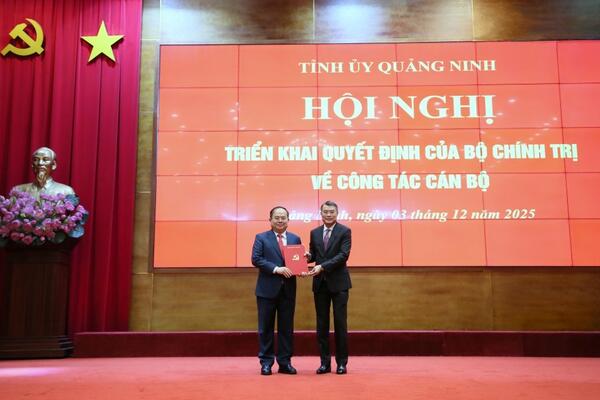 Bộ Chính trị điều động, chỉ định đồng chí Quản Minh Cường  giữ chức Bí thư Tỉnh ủy Quảng Ninh